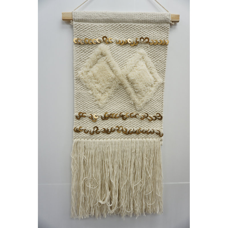 Union Rustic Cotton Wall Hanging with Hanging Accessories Included